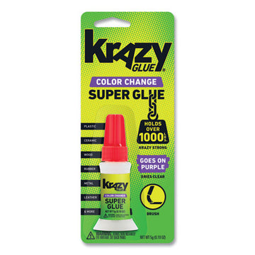 Krazy Glue® Color Change Brush On Glue, 0.18 Oz, Dries Clear freeshipping - TVN Wholesale